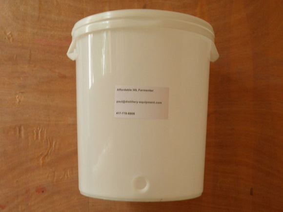Plastic Fermenter with Lid, 30L Liters 8 Gallons Home Brewing & Distilling