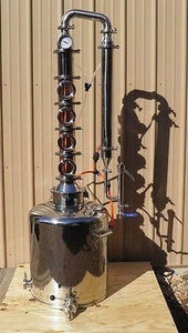26 Gal. Moonshine Still, Vodka, with 4 Bubble Plate Copper & Stainless Column & Cooling Kit
