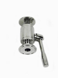 3/4" Ball Valve With 1.5" Tri Clamp Ferrules, Stainless Steel 304