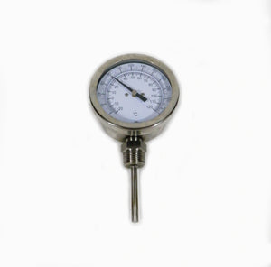 1/2" NPT Bottom Connect Thermometer 3" Dial, 3" Probe 0° to 250°F Commercial Grade